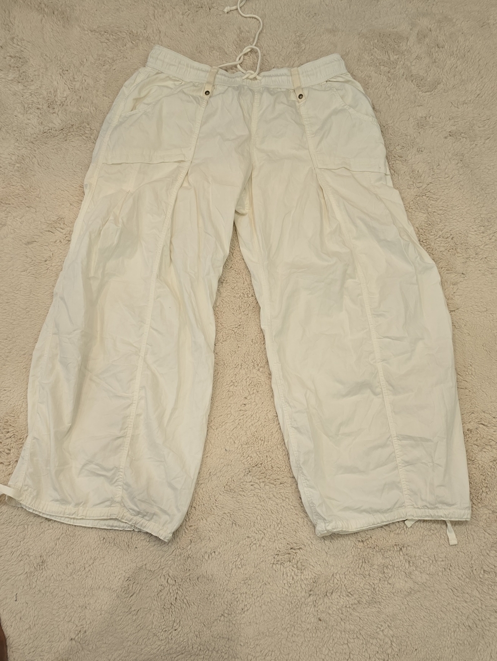 BDG White Cargo Drawstring Pants